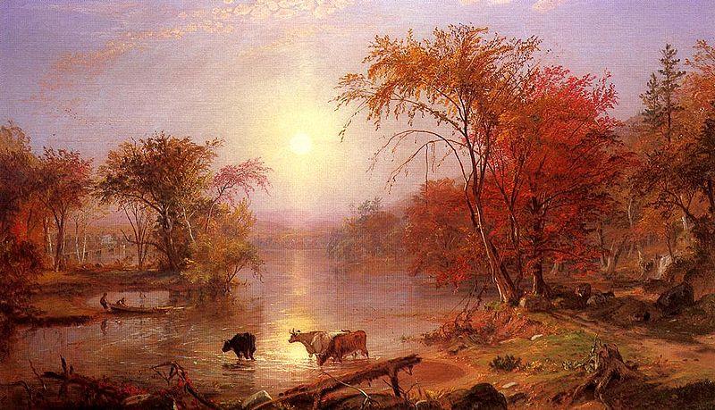 Albert Bierstadt Indian Summer on the Hudson River oil painting image